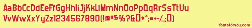 ForgottenFuturistBold Font – Red Fonts on Yellow Background