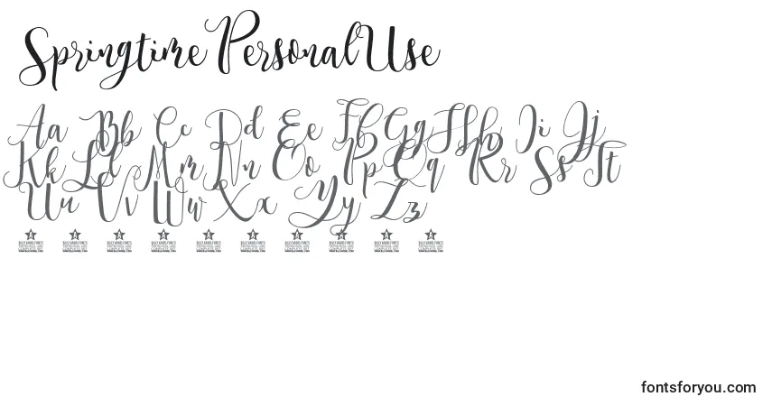 SpringtimePersonalUse Font – alphabet, numbers, special characters