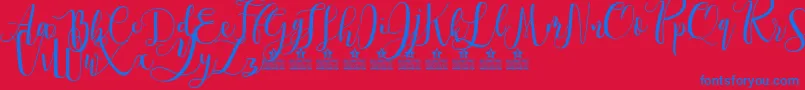 SpringtimePersonalUse Font – Blue Fonts on Red Background