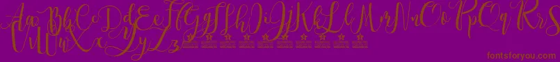 SpringtimePersonalUse-Schriftart – Braune Schriften auf violettem Hintergrund