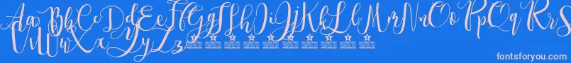 SpringtimePersonalUse Font – Pink Fonts on Blue Background