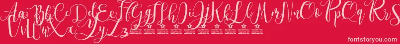 SpringtimePersonalUse Font – Pink Fonts on Red Background