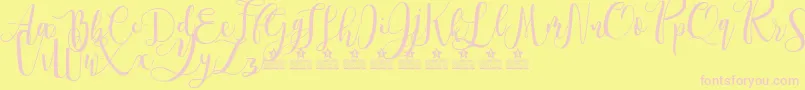 SpringtimePersonalUse Font – Pink Fonts on Yellow Background