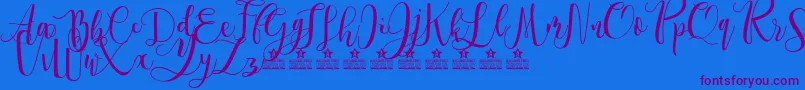 Police SpringtimePersonalUse – polices violettes sur fond bleu