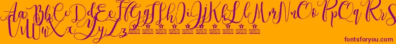 SpringtimePersonalUse Font – Purple Fonts on Orange Background