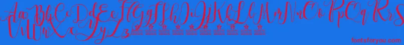 SpringtimePersonalUse Font – Red Fonts on Blue Background
