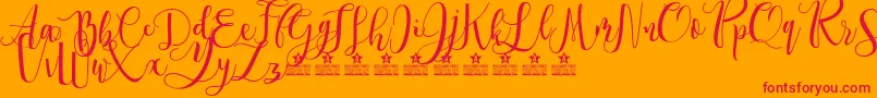 SpringtimePersonalUse Font – Red Fonts on Orange Background
