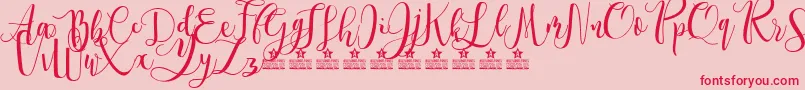 SpringtimePersonalUse Font – Red Fonts on Pink Background