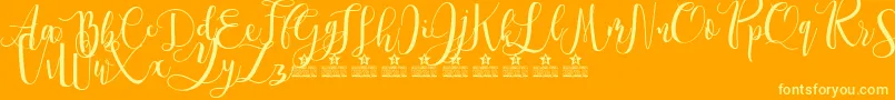 フォントSpringtimePersonalUse – オレンジの背景に黄色の文字