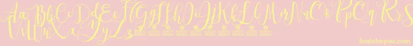 Шрифт SpringtimePersonalUse – жёлтые шрифты на розовом фоне