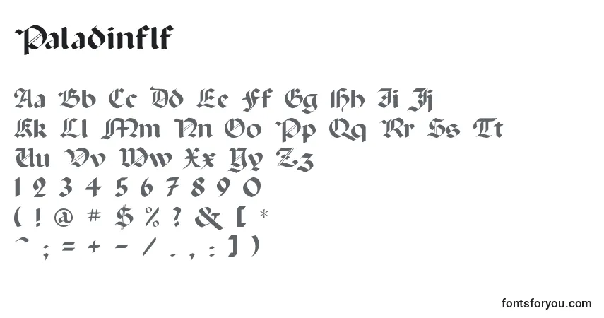 Czcionka Paladinflf – alfabet, cyfry, specjalne znaki