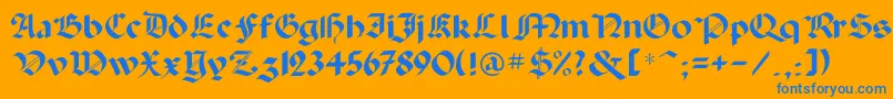 フォントPaladinflf – オレンジの背景に青い文字