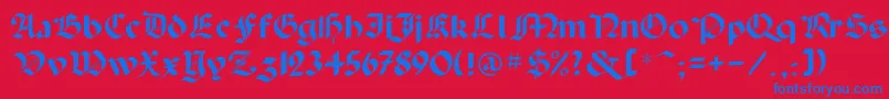 フォントPaladinflf – 赤い背景に青い文字