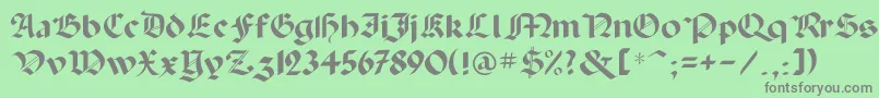 フォントPaladinflf – 緑の背景に灰色の文字