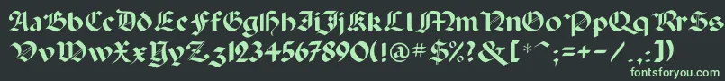 フォントPaladinflf – 黒い背景に緑の文字