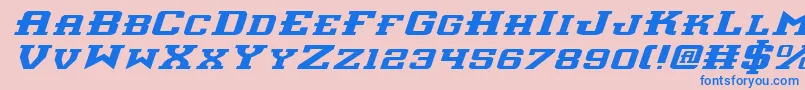 Interceptorei Font – Blue Fonts on Pink Background