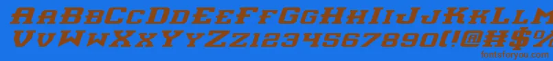 Interceptorei Font – Brown Fonts on Blue Background