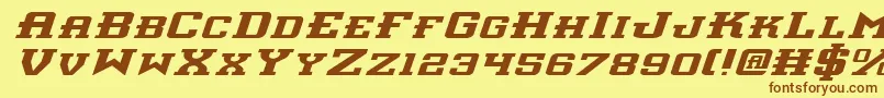 Interceptorei Font – Brown Fonts on Yellow Background