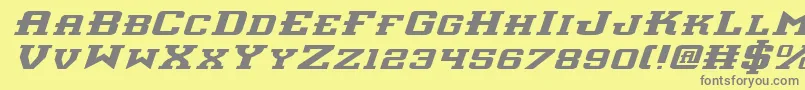 Interceptorei-Schriftart – Graue Schriften auf gelbem Hintergrund