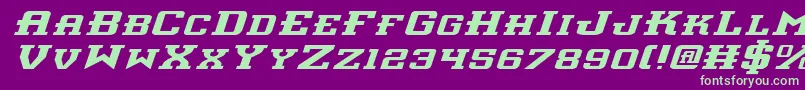 Interceptorei Font – Green Fonts on Purple Background
