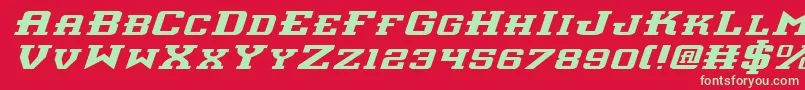 Interceptorei Font – Green Fonts on Red Background