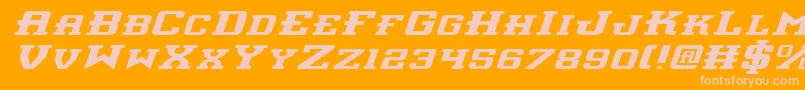 Interceptorei-Schriftart – Rosa Schriften auf orangefarbenem Hintergrund