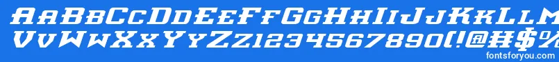 フォントInterceptorei – 青い背景に白い文字
