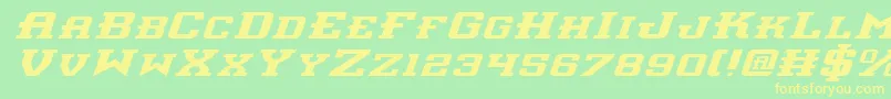 フォントInterceptorei – 黄色の文字が緑の背景にあります