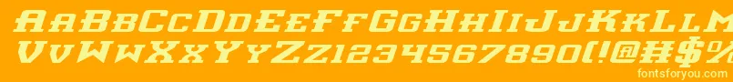 Interceptorei-Schriftart – Gelbe Schriften auf orangefarbenem Hintergrund