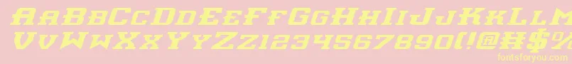 Interceptorei-Schriftart – Gelbe Schriften auf rosa Hintergrund