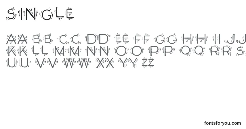 Schriftart Single – Alphabet, Zahlen, spezielle Symbole