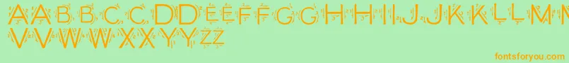 Single Font – Orange Fonts on Green Background