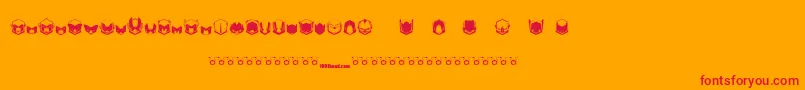 Fonte Noxone – fontes vermelhas em um fundo laranja
