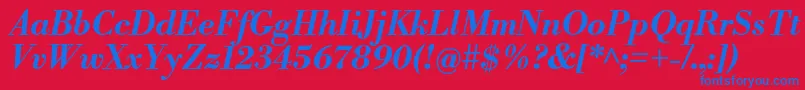 フォントLibrebodoniBolditalic – 赤い背景に青い文字