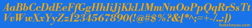 LibrebodoniBolditalic Font – Orange Fonts on Blue Background