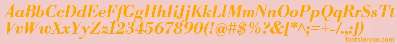 LibrebodoniBolditalic Font – Orange Fonts on Pink Background