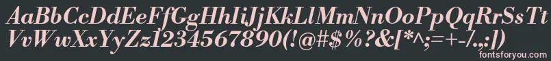 LibrebodoniBolditalic Font – Pink Fonts on Black Background