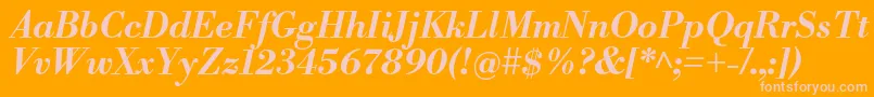 LibrebodoniBolditalic Font – Pink Fonts on Orange Background