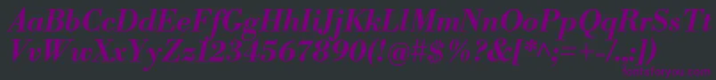 LibrebodoniBolditalic Font – Purple Fonts on Black Background