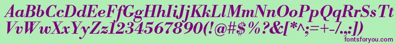 LibrebodoniBolditalic Font – Purple Fonts on Green Background