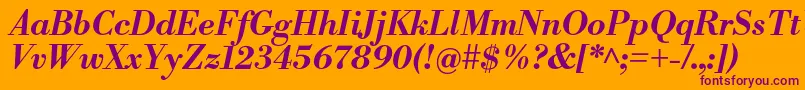 LibrebodoniBolditalic Font – Purple Fonts on Orange Background