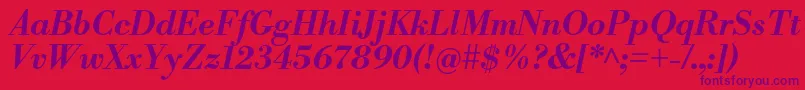 LibrebodoniBolditalic Font – Purple Fonts on Red Background