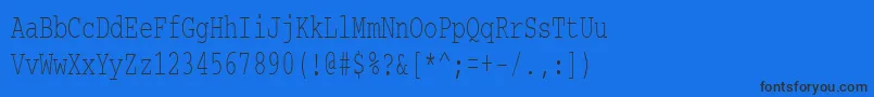 Courierctt65-Schriftart – Schwarze Schriften auf blauem Hintergrund