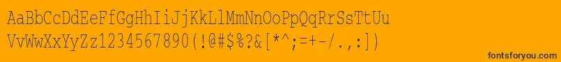 Weitere Informationen zur Courierctt65-Schriftart Courierctt65-Schriftart – Schwarze Schriften auf orangefarbenem Hintergrund