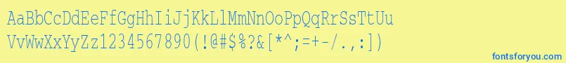 Шрифт Courierctt65 – синие шрифты на жёлтом фоне