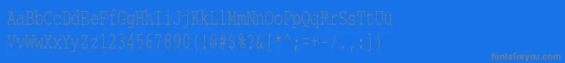 フォントCourierctt65 – 青い背景に灰色の文字