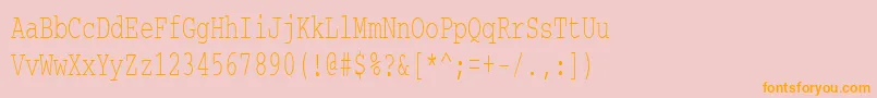フォントCourierctt65 – オレンジの文字がピンクの背景にあります。
