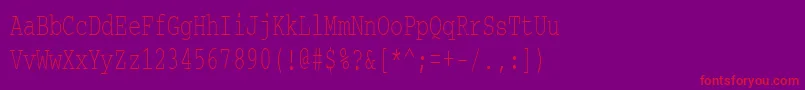 Courierctt65 Font – Red Fonts on Purple Background