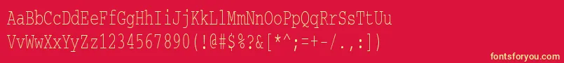 Courierctt65 Font – Yellow Fonts on Red Background