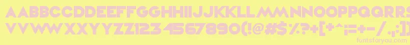 VampireRaves-fontti – vaaleanpunaiset fontit keltaisella taustalla
